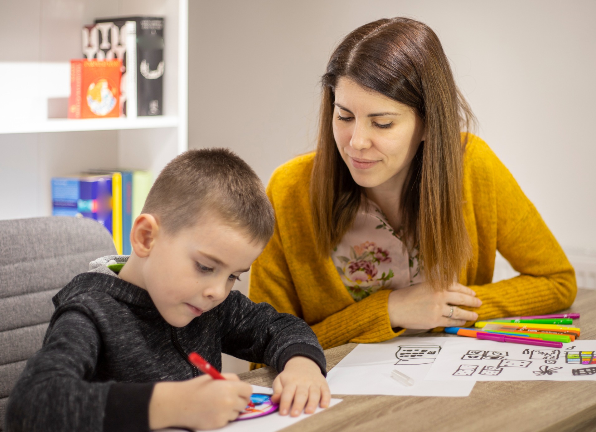 Therapist and child playing